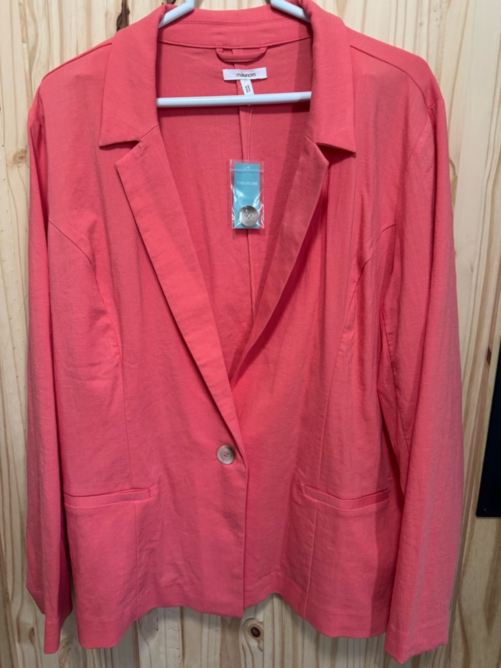 Muarices Women’s Coral Single-Button Blazer xL NWT